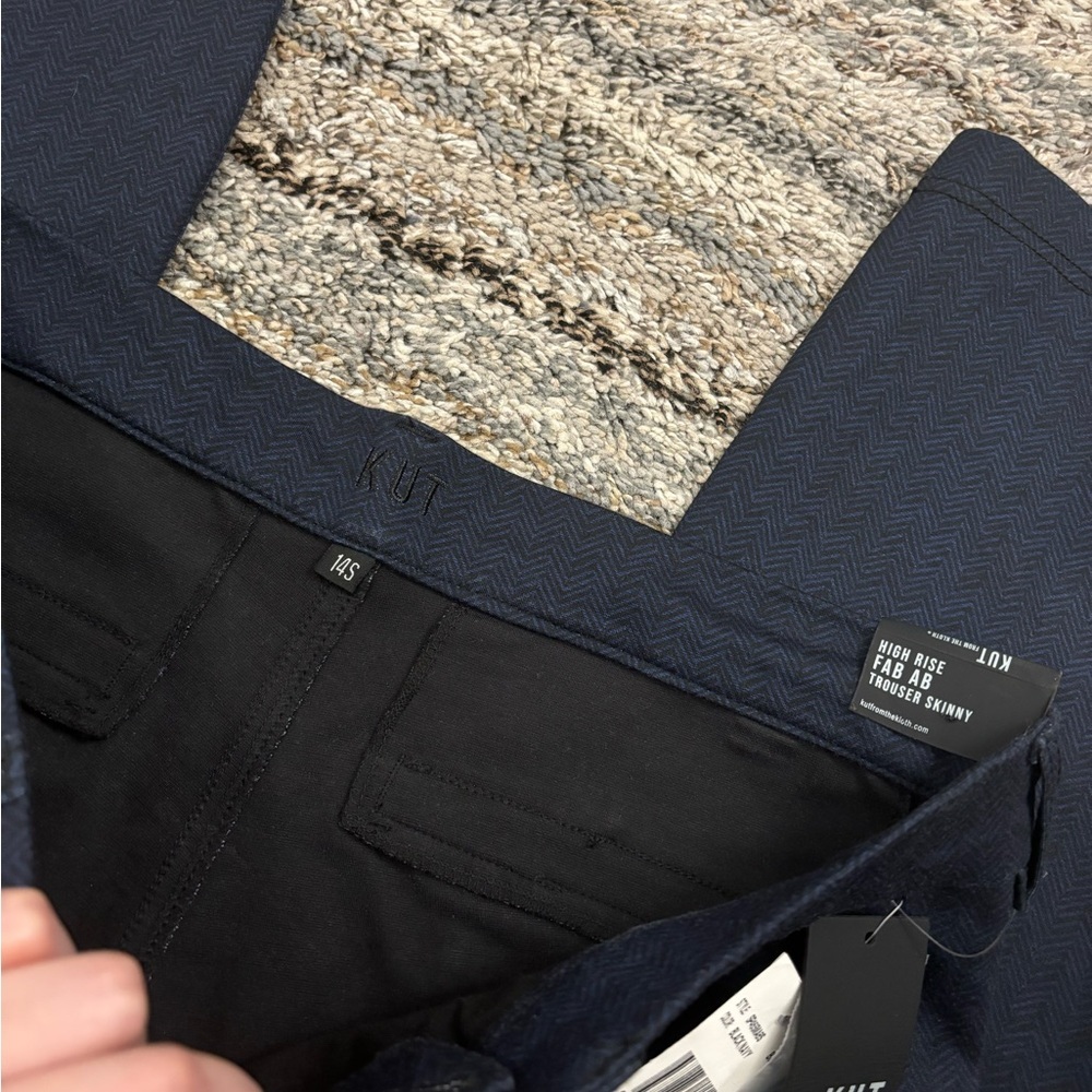 KUT From The Kloth High Rise Fab Ab Trousers Sz 14 NWT | KUT Women Navy Trouser- - Picture 7 of 14